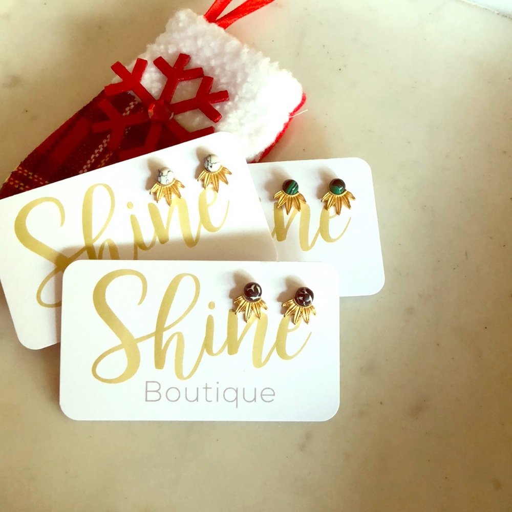 Semiprecious stone stud earrings